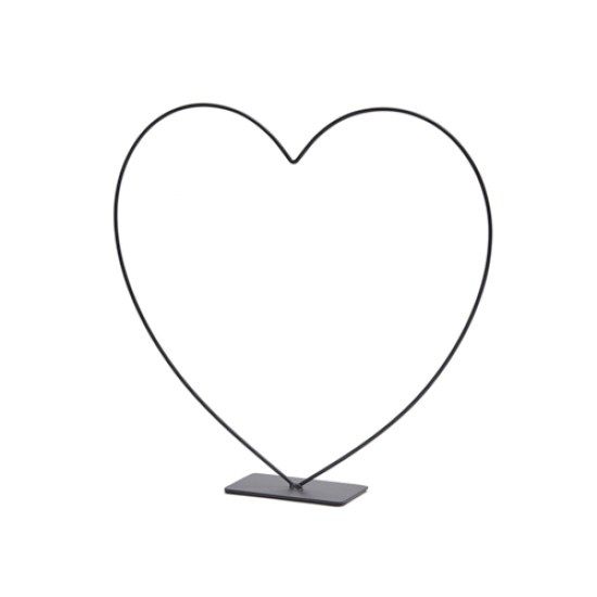 FRAME HEART STANDING ON BASE 30CM BLACK