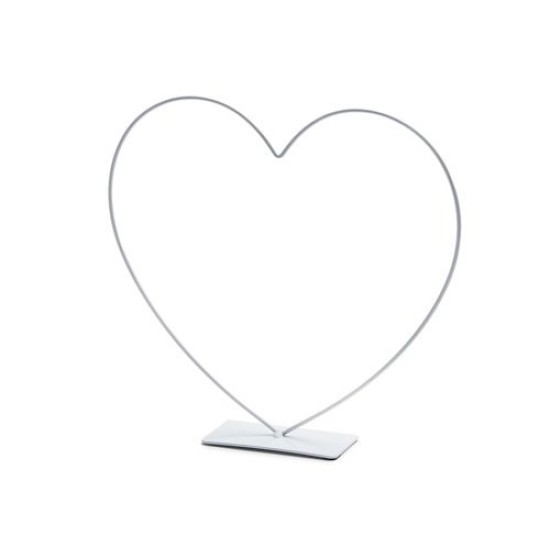 FRAME COEUR SUR SOCLE 58CM BLANC