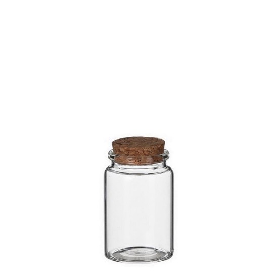 STORAGE BOTTLE CLEAR  WITH CORK H7.5 H4.5CM 12PCS