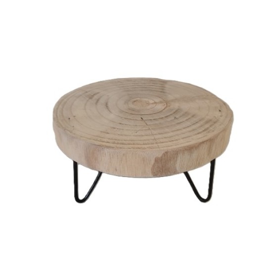 WOOD SLICE PAULOWNIA OP BASE D20 H10CM NATURAL