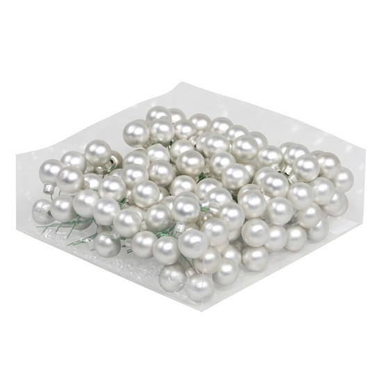 CHRISTMAS SPHERES 20MM SILVER MAT 144PCS