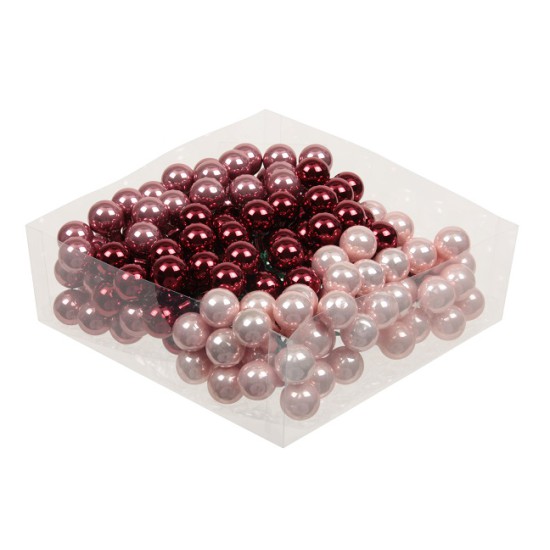 CHRISTMAS SPHERES 20MM WILD BLOSSOM 144PCS