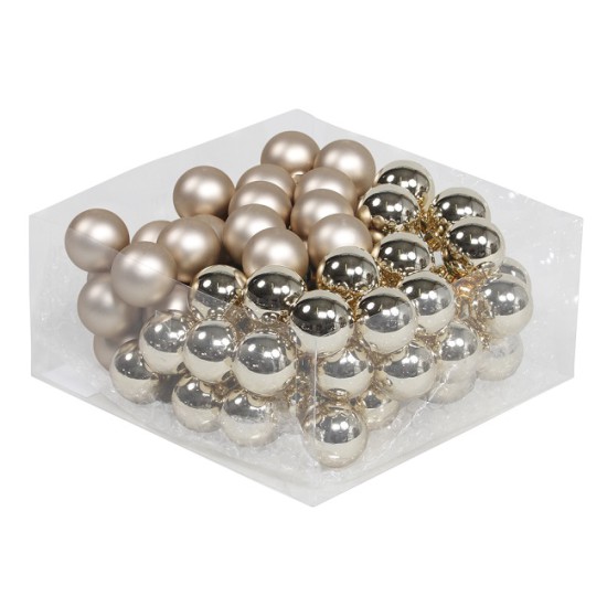 CHRISTMAS SPHERES 30MM AUTUMN BLONDE 72PCS