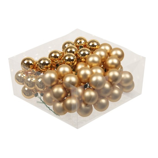 CHRISTMAS SPHERES 30MM BRIGHT GOLD 72PCS