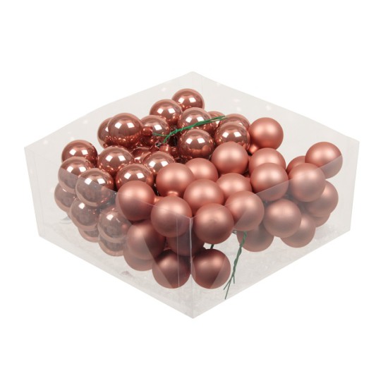 CHRISTMAS SPHERES 30MM CORAL 72PCS