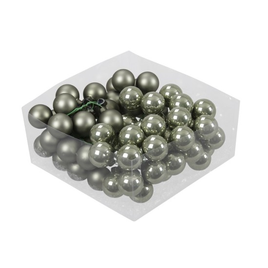 CHRISTMAS SPHERES 30MM GRANITE GREEN 72PCS