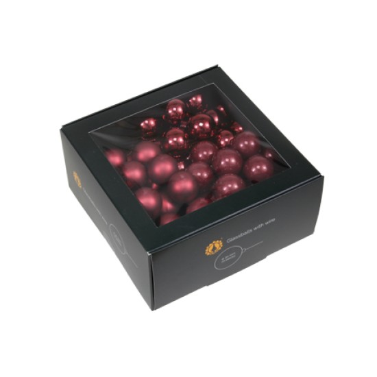 CHRISTMAS SPHERES 30MM RUBY 72PCS