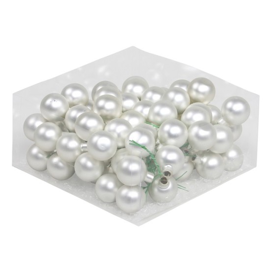 CHRISTMAS SPHERES 30MM SILVER MAT 72PCS