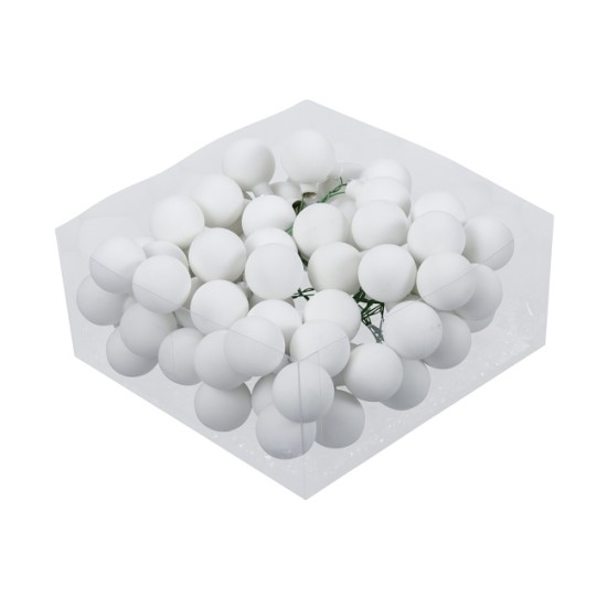 BOULE DE NOEL 30MM WHITE SATIN 72PCS