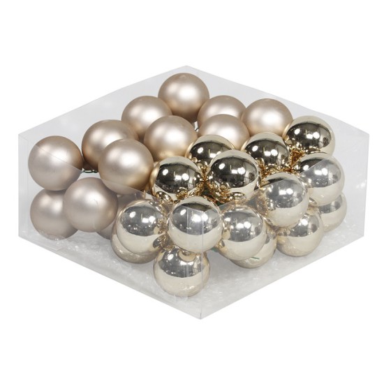 CHRISTMAS SPHERES 40MM AUTUMN BLONDE 36PCS