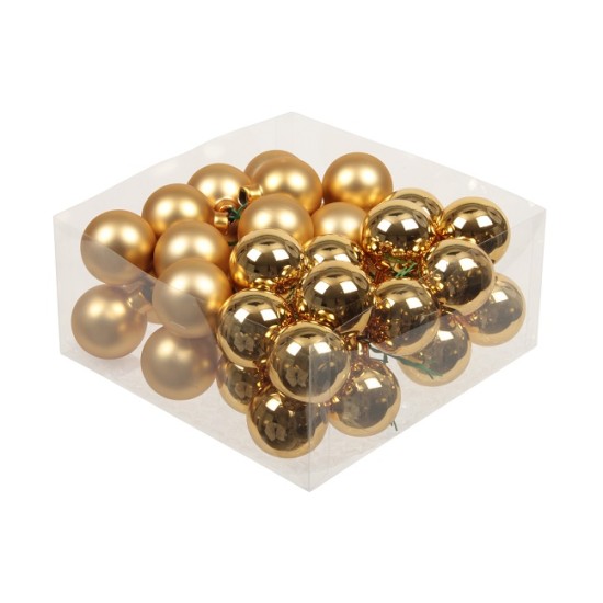 BOULE DE NOEL 40MM BRIGHT GOLD COMBI 36PCS