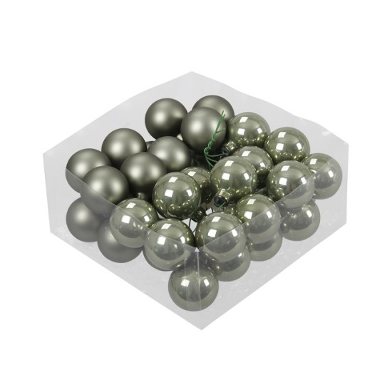 CHRISTMAS SPHERES 40MM GRANITE GREEN 36PCS