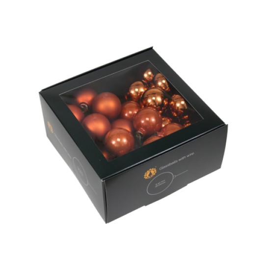 CHRISTMAS SPHERES 40MM MANDARIN 36PCS