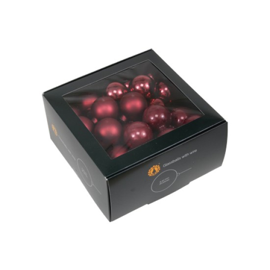 KERSTBOLLEN 40MM RUBY 36ST