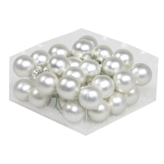 CHRISTMAS SPHERES 40MM SILVER MAT 36PCS