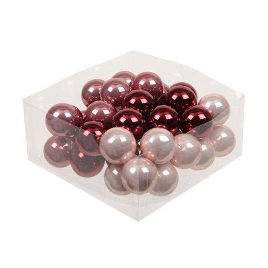 CHRISTMAS SPHERES 40MM WILD BLOSSOM 36PCS