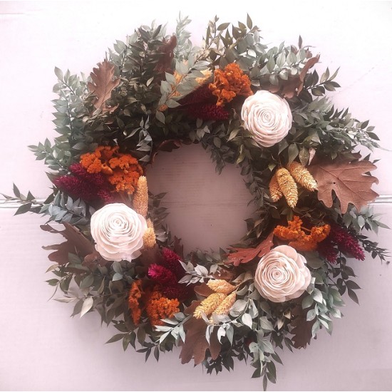 WREATH 30CM MIXED DRIED FLOWERS MIXED