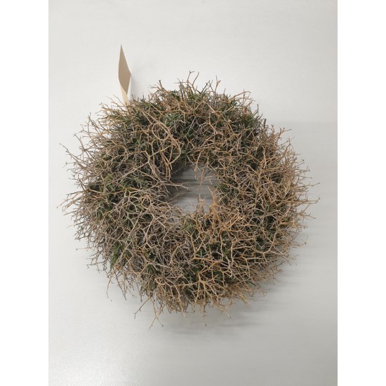 COURONNE IRON BUSH NATUREL 45CM