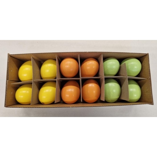 CHICKEN EGGS YELLOW/ORANGE/GREEN 12PCS