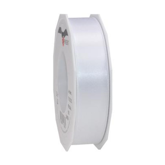 RIBBON SATIN 25MM 25M WHITE