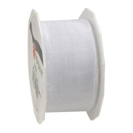 RIBBON SHEER 40MM 25M WHITE