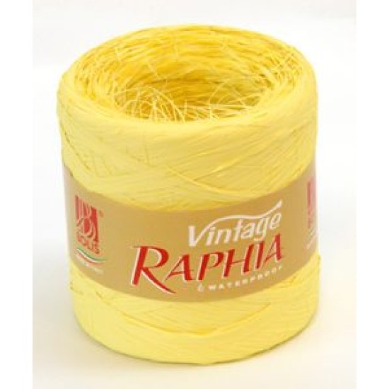 RAPHIA VINTAGE JAUNE PASTEL 200M