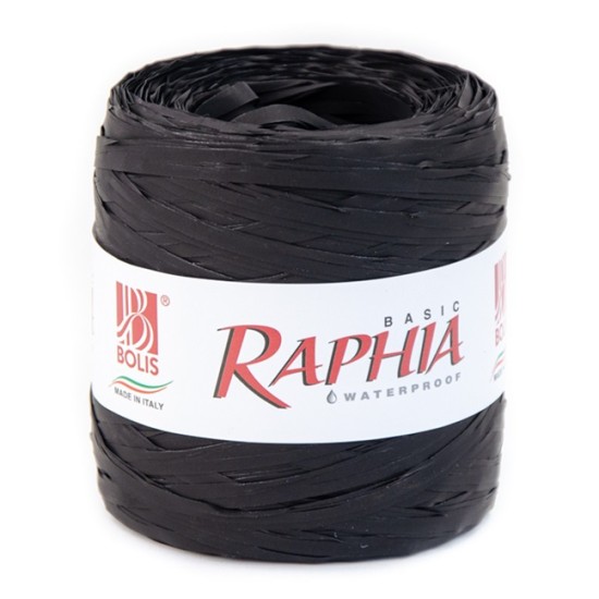 RAFFIA ZWART 200M