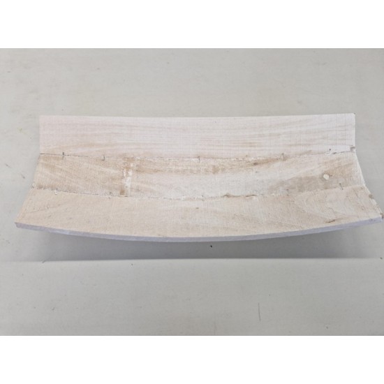 WOODEN BOWL CURVED WHITE WASH 43X19X7CM