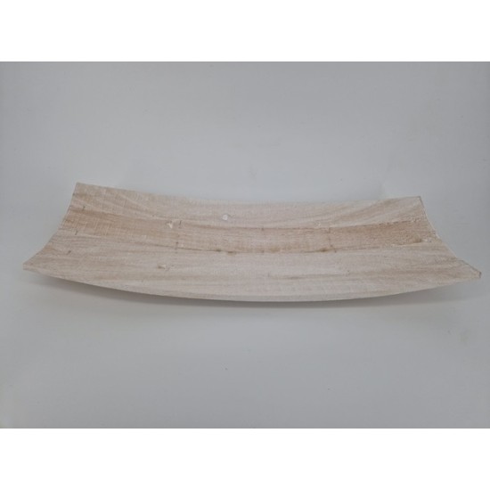 SCHAAL HOUT GEBOGEN WHITE WASH 63X25X9CM