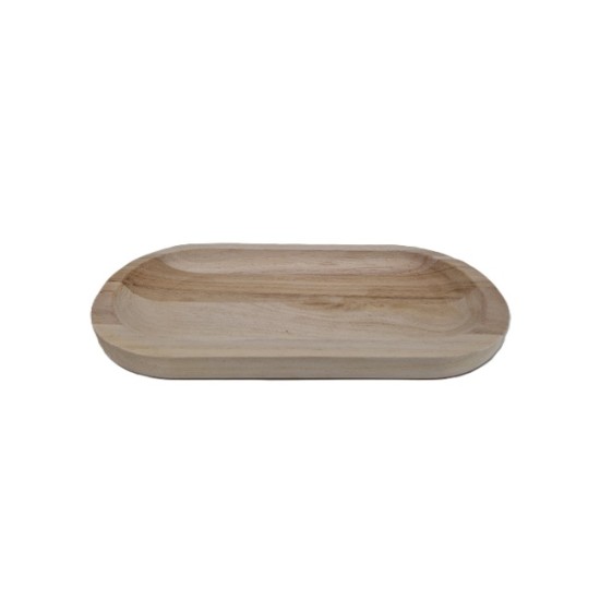 SCHAAL LANG AFGEROND PAULOWNIA NATUREL 30X15X2.5CM SCHAAL LANG AFGEROND PAULOWNIA NATUREL 30X15X2.5CM