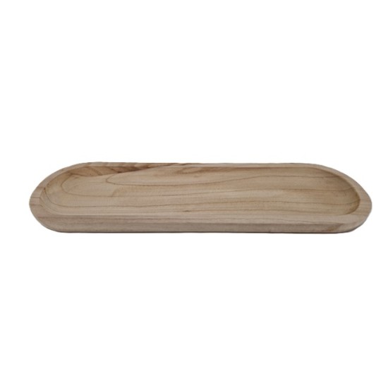 SCHAAL LANG AFGEROND PAULOWNIA NATUREL 50X15X2.5CM SCHAAL LANG AFGEROND PAULOWNIA NATUREL 50X15X2.5CM