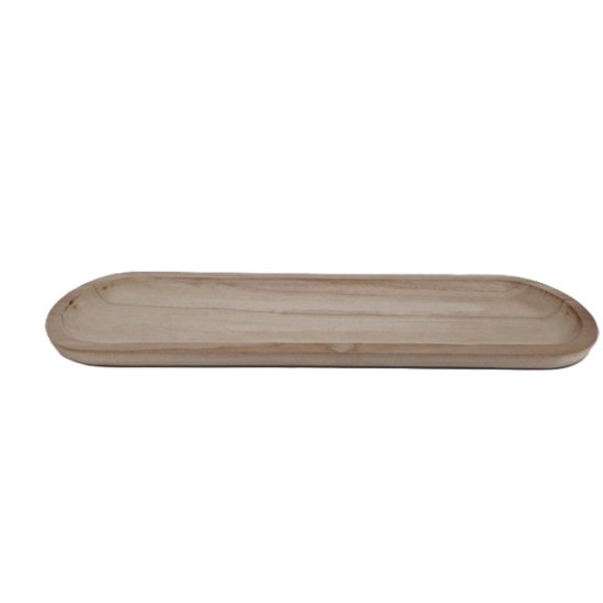SCHAAL LANG AFGEROND PAULOWNIA NATUREL 60X15X2.5CM SCHAAL LANG AFGEROND PAULOWNIA NATUREL 60X15X2.5CM