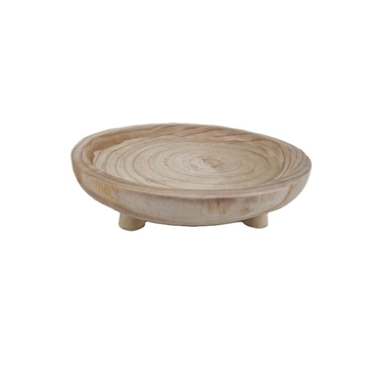 TRAY PAULOWNIA ON BASE D30 H6CM NATURAL TRAY PAULOWNIA ON BASE D30 H6CM NATURAL