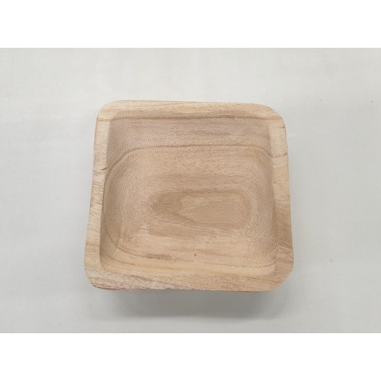 PLATE SQUARE 20X20X5CM PAULOWNIA NATURAL