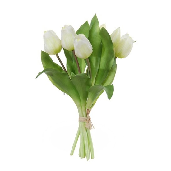 TULIPE 30CM BLANC/VERT