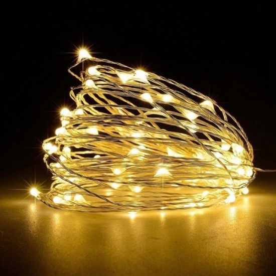 LIGHTING INDOOR/OUTDOOR SILVER WIRE 400L/20M LED WARM WHITE IP44