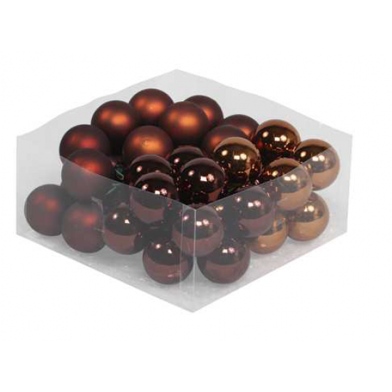 CHRISTMAS SPHERES 40MM DARK BROWN 36PCS