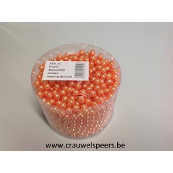 PERLES 8MM ORANGE 300GR +/-1200PCS