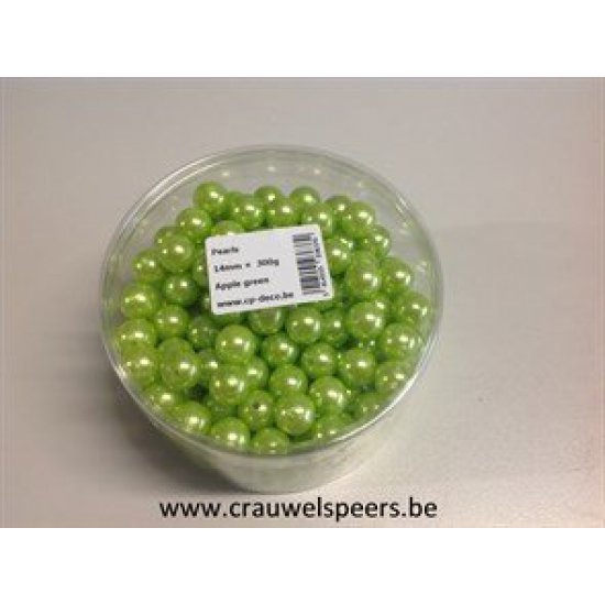 PEARLS 14MM APPLE GREEN 300GR +/-210PCS