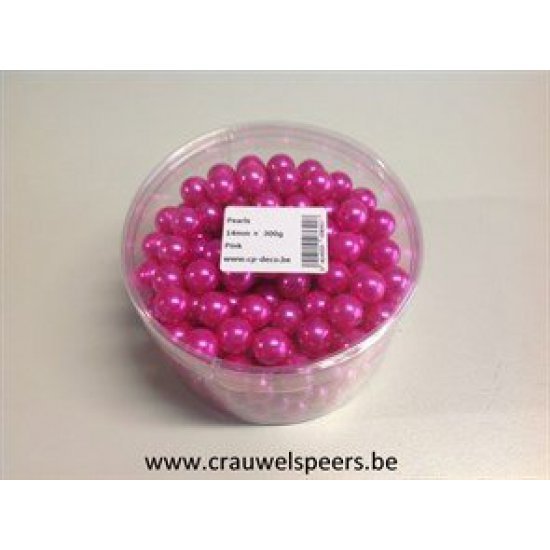 PARELS 14MM PINK (FUCHSIA) 300GR +/-210PCS