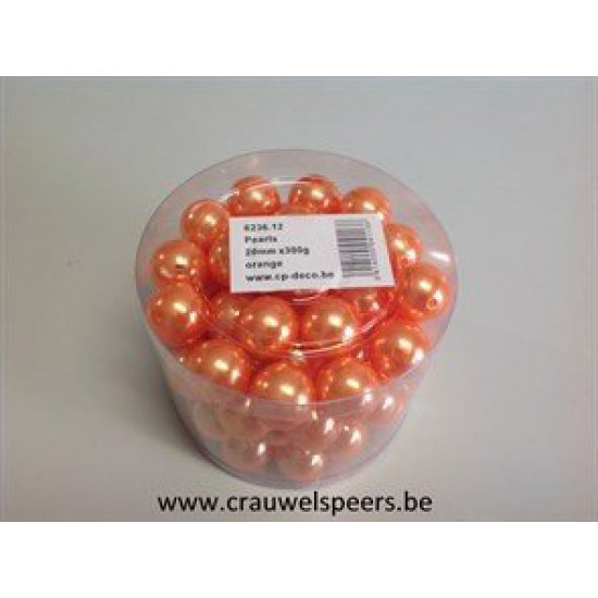 PARELS 20MM ORANJE 300GR +/-72ST