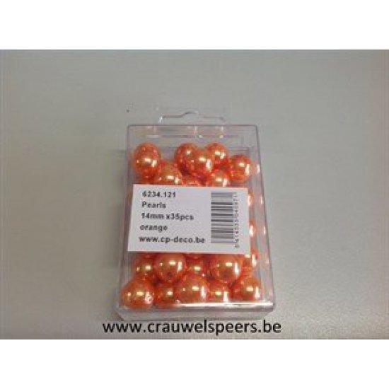 PARELS 14MM ORANJE