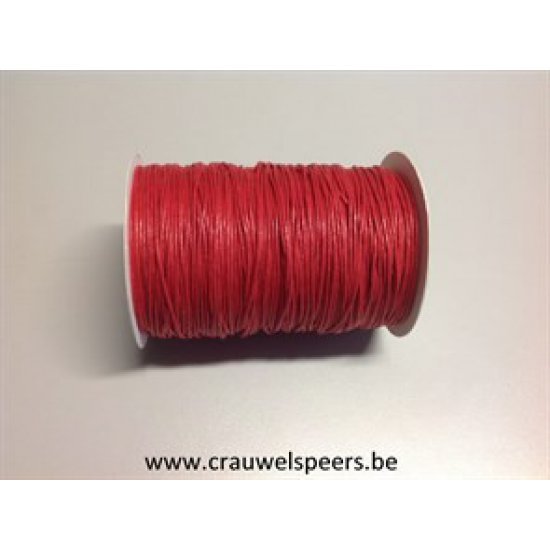 COTTON WAX CORD 200M X +/-1MM ROUGE