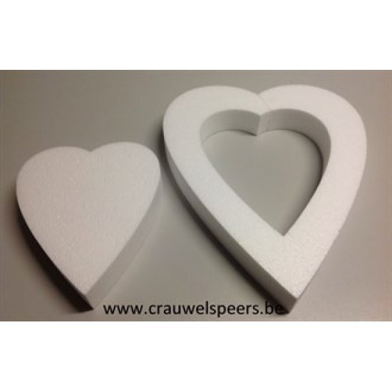 STYROPOR HEART CLOSED 25CM + HEART OPEN 40CM