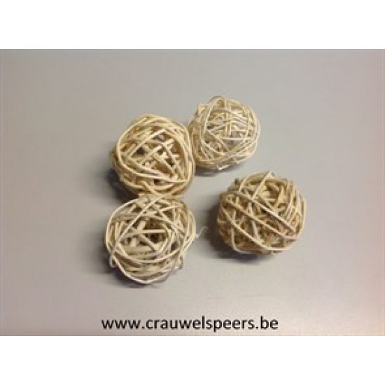 LATA BALL (BRANCH BALL) 4CM BLEACHED 50PCS