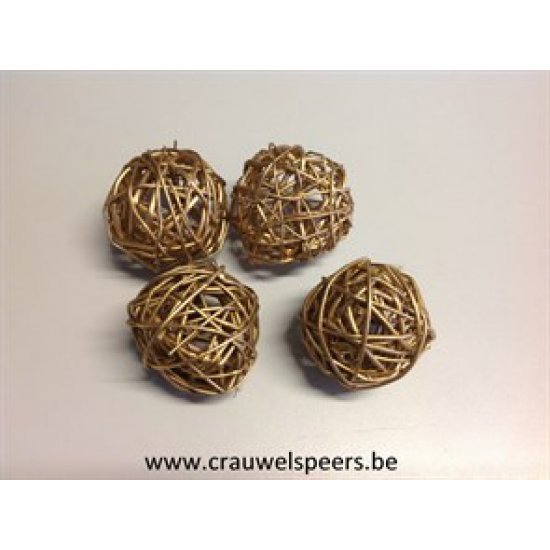 LATA BALL (BRANCH BALL) 10CM GOLD 8PCS