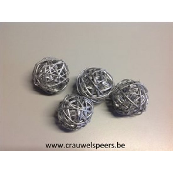 LATA BALL (BRANCH BALL) 10CM SILVER 8PCS