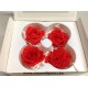 PRESERVED ROSE (LARGE OPEN) +/-6.5CM RED 4PCS