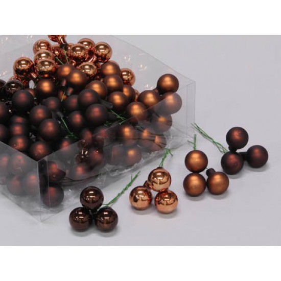 CHRISTMAS SPHERES 20MM DARK BROWN 144PCS