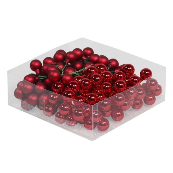 CHRISTMAS SPHERES 20MM RED COMBI 144PCS